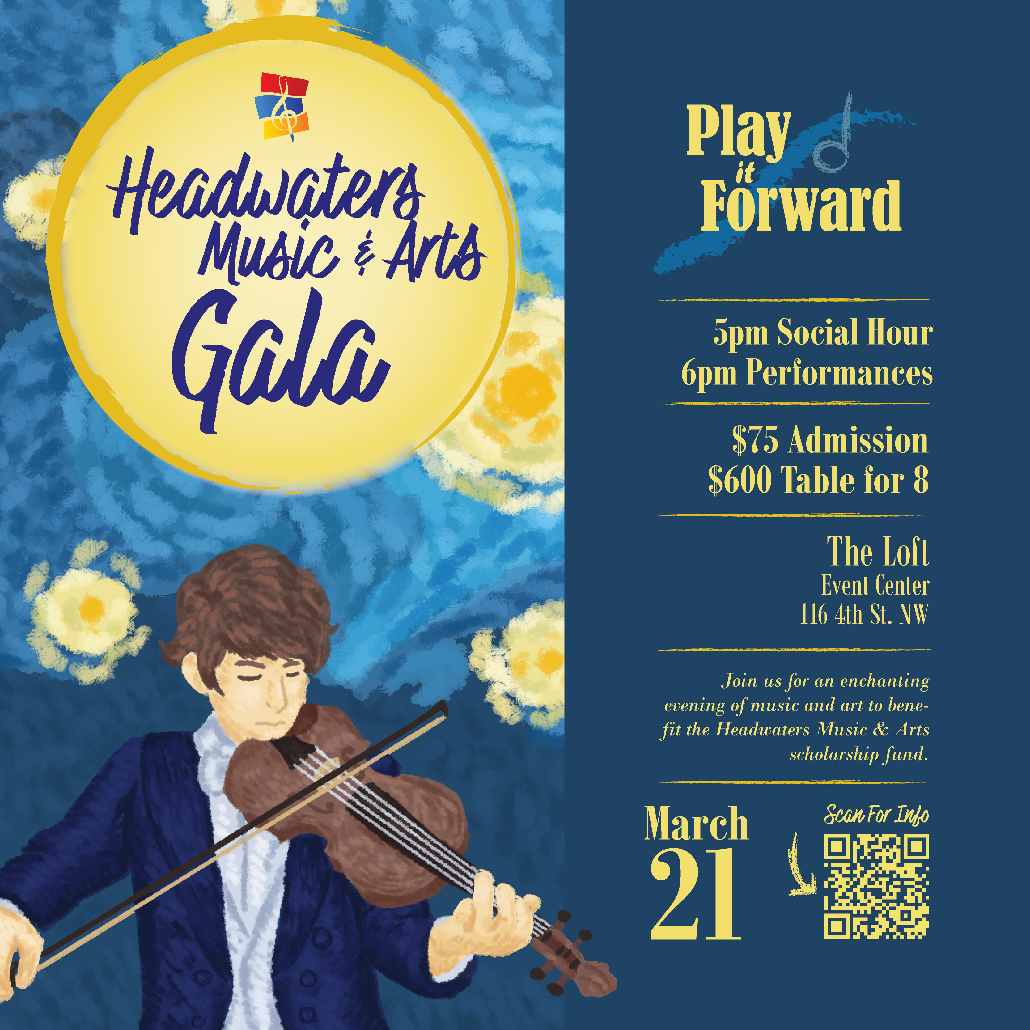 Campaign cover image for Headwaters Music & Arts Gala: Play it Forward