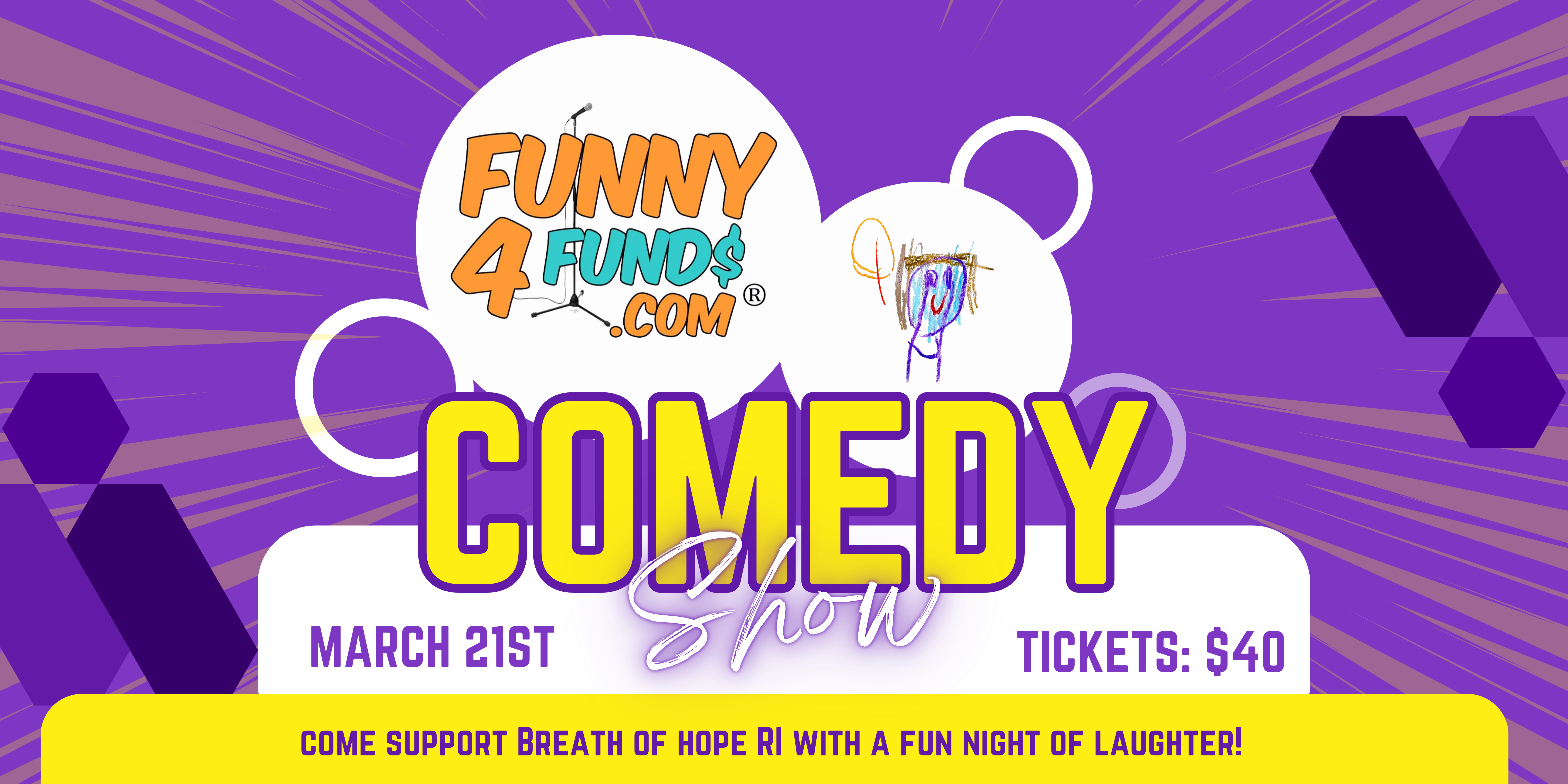 Campaign cover image for Breath of Hope RI - Funny 4 Funds Comedy Show