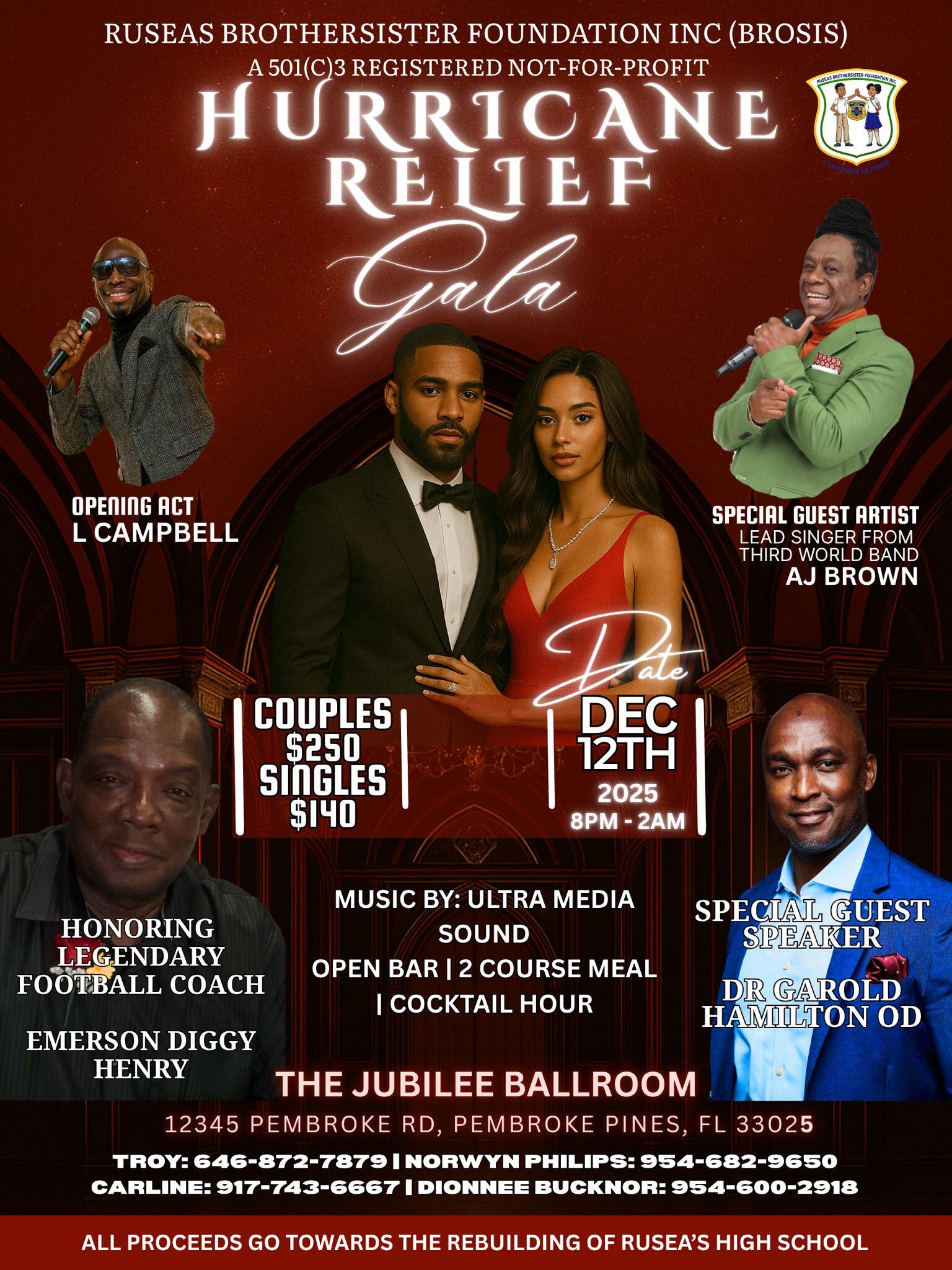 Campaign cover image for RuseasBroSis SPONSORSHIP 'HurricaneRelief' GALA