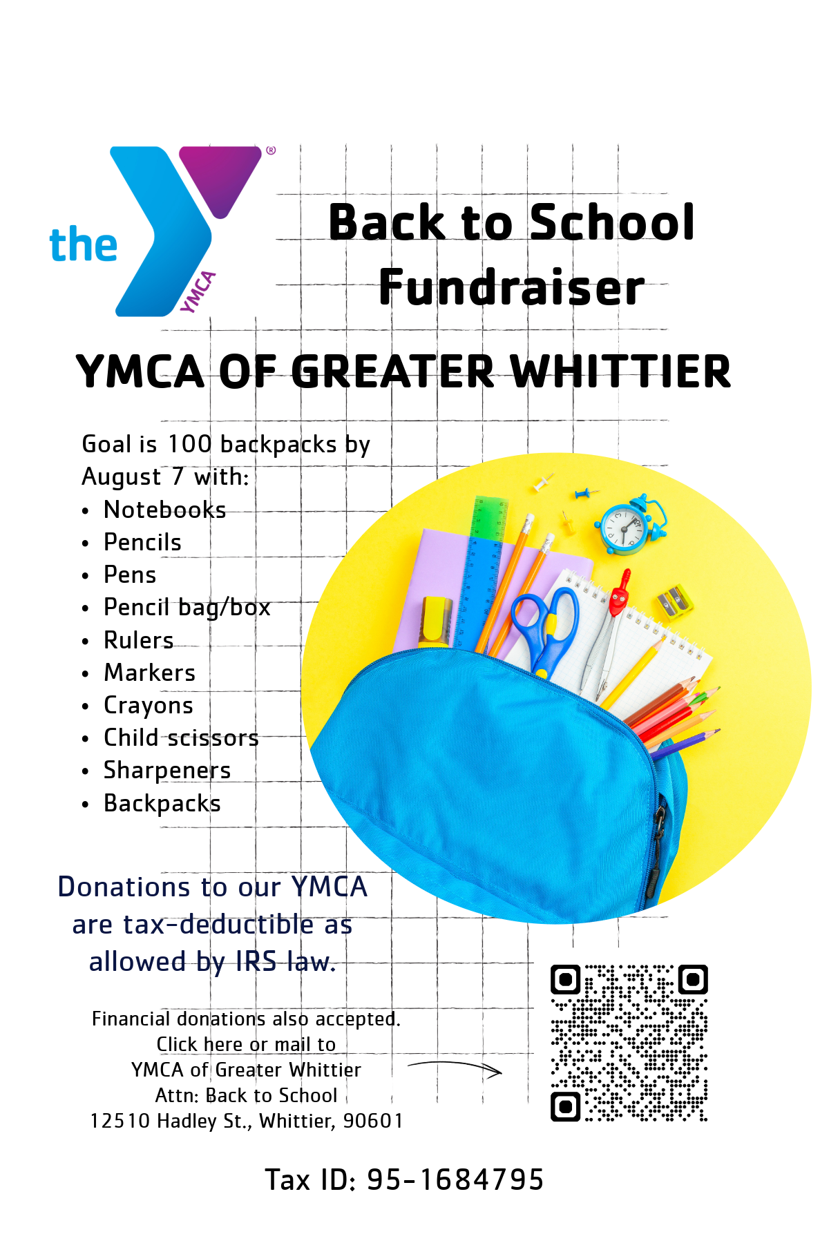 Campaign cover image for YMCA of Greater Whittier Back to School