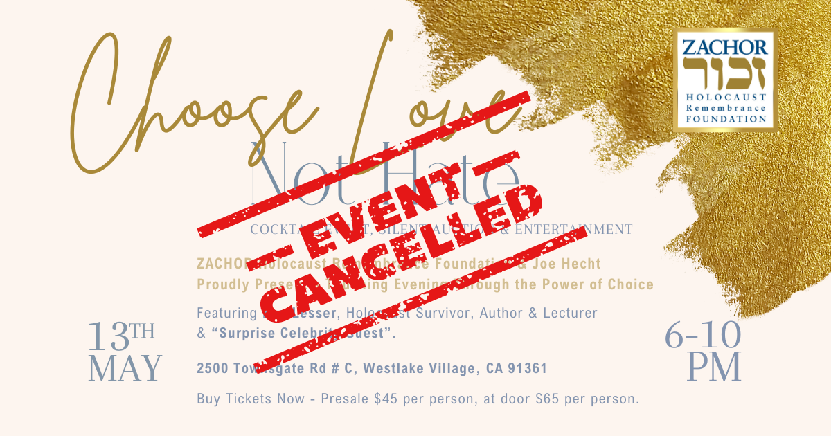 Campaign cover image for ZACHOR "Choose Love Not Hate"