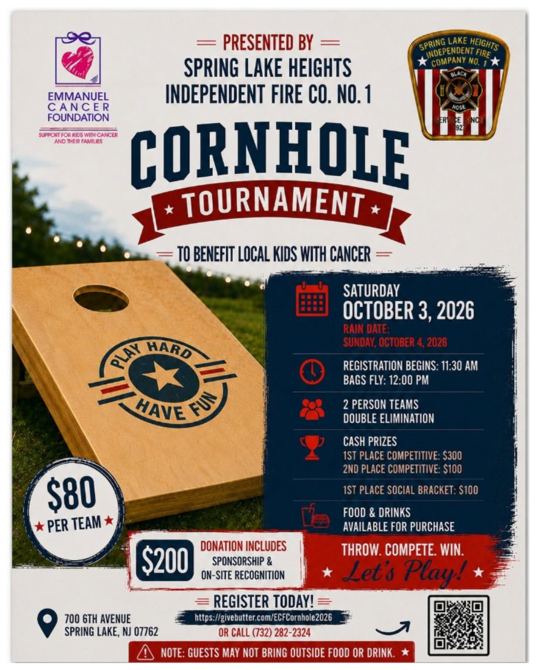 Campaign cover image for Cornhole Tournament to benefit local kids with cancer