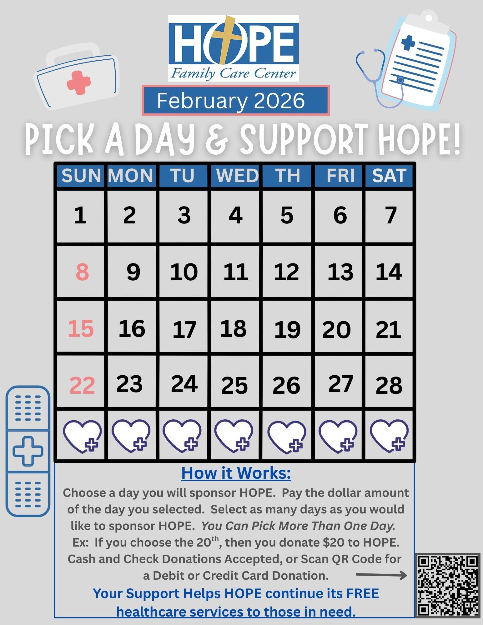 Campaign cover for Pick A Day Fundraiser for HOPE