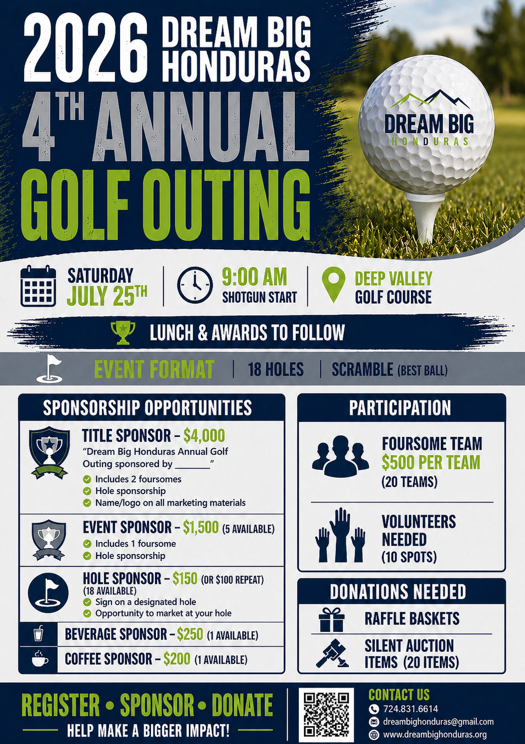 Campaign cover image for Dream Big Annual Golf Outing