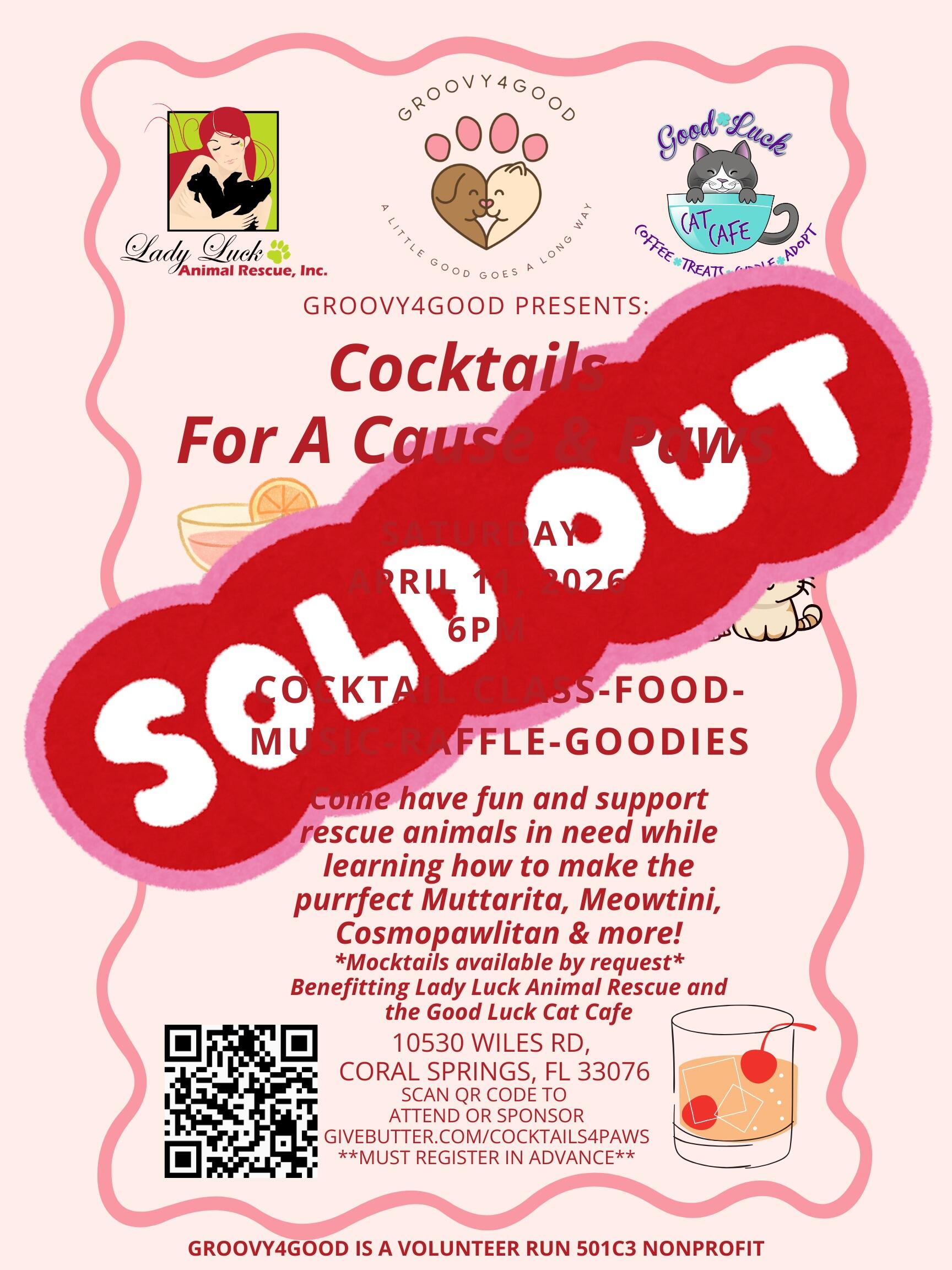 Campaign cover image for Cocktails 4 Paws Click Here: Register/Sponsor/Donate