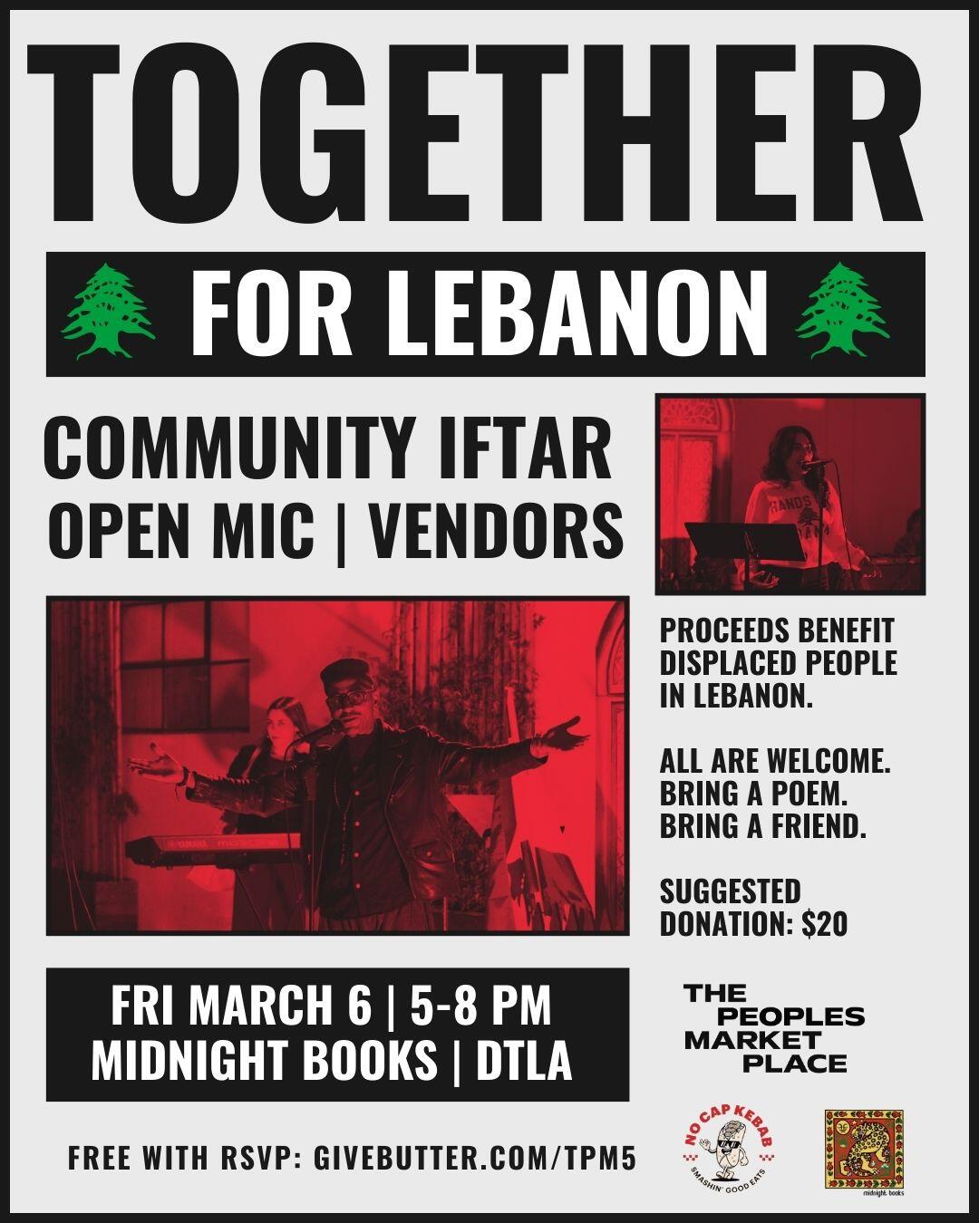 Campaign cover image for Together for Lebanon – Community Iftar & Open Mic