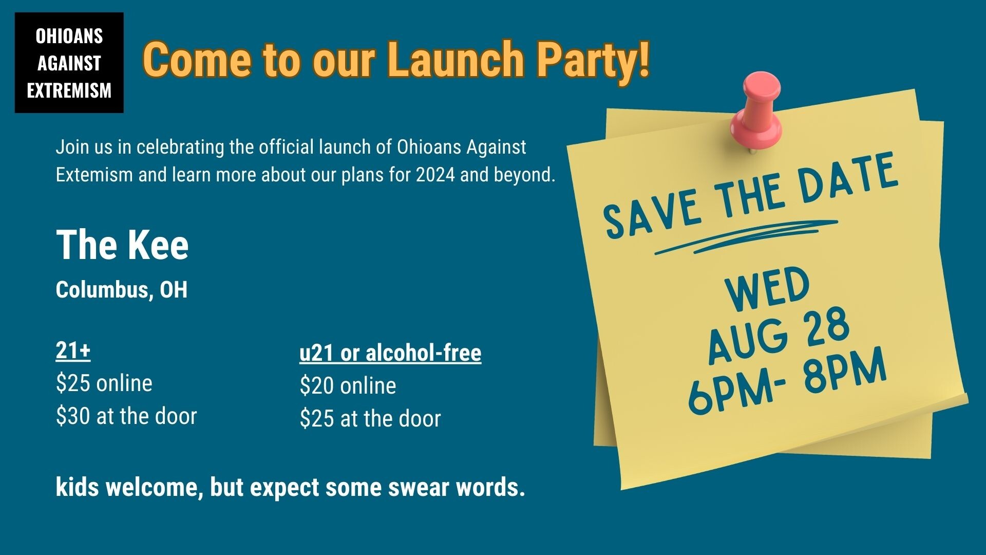 Campaign cover image for Launch Party: Ohioans Against Extremism