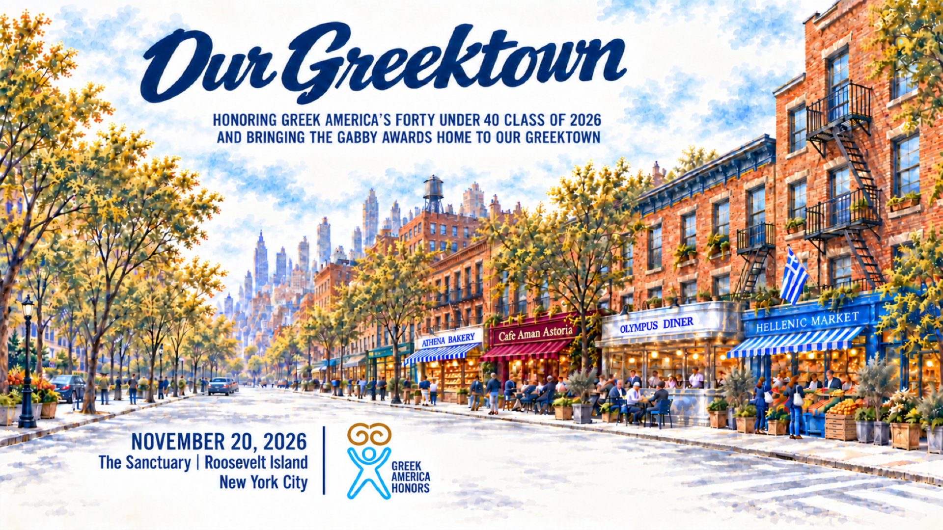 Campaign cover image for Our Greektown — Greek America Honors 2026 Auction