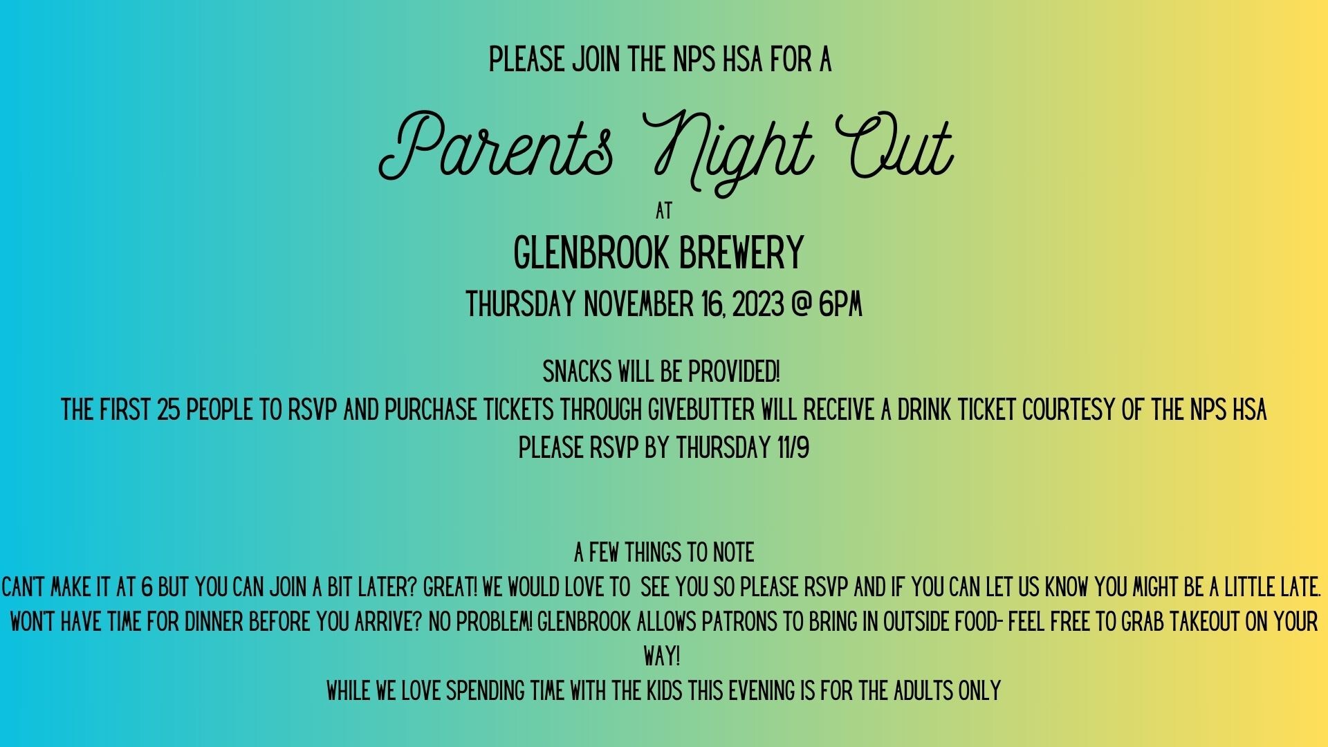 Campaign cover image for Normandy Park Fall 2023 Parent's Night Out / Escuela de Normandy Park Noche de Padres