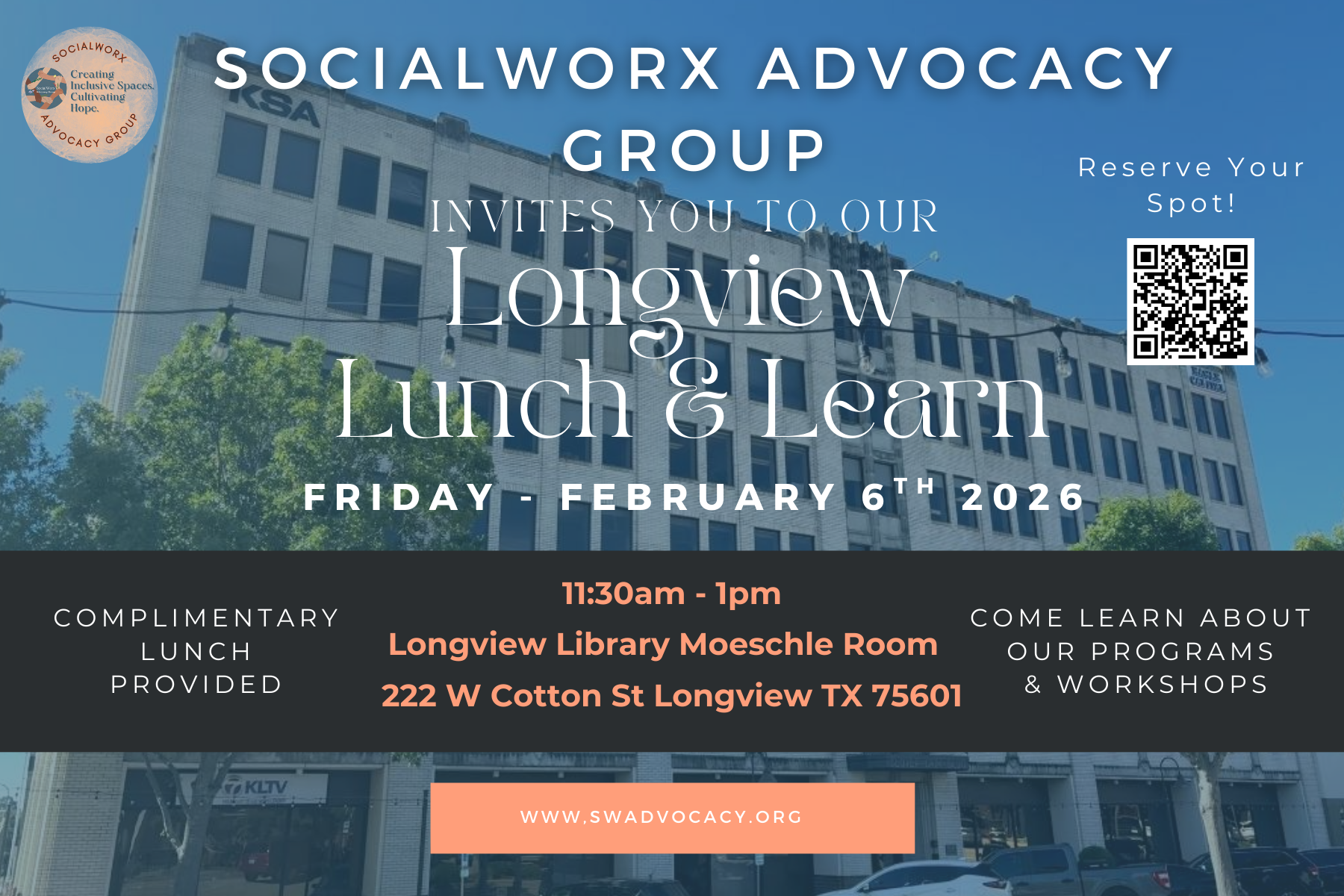 Campaign cover image for SocialWorx Longview Lunch & Learn