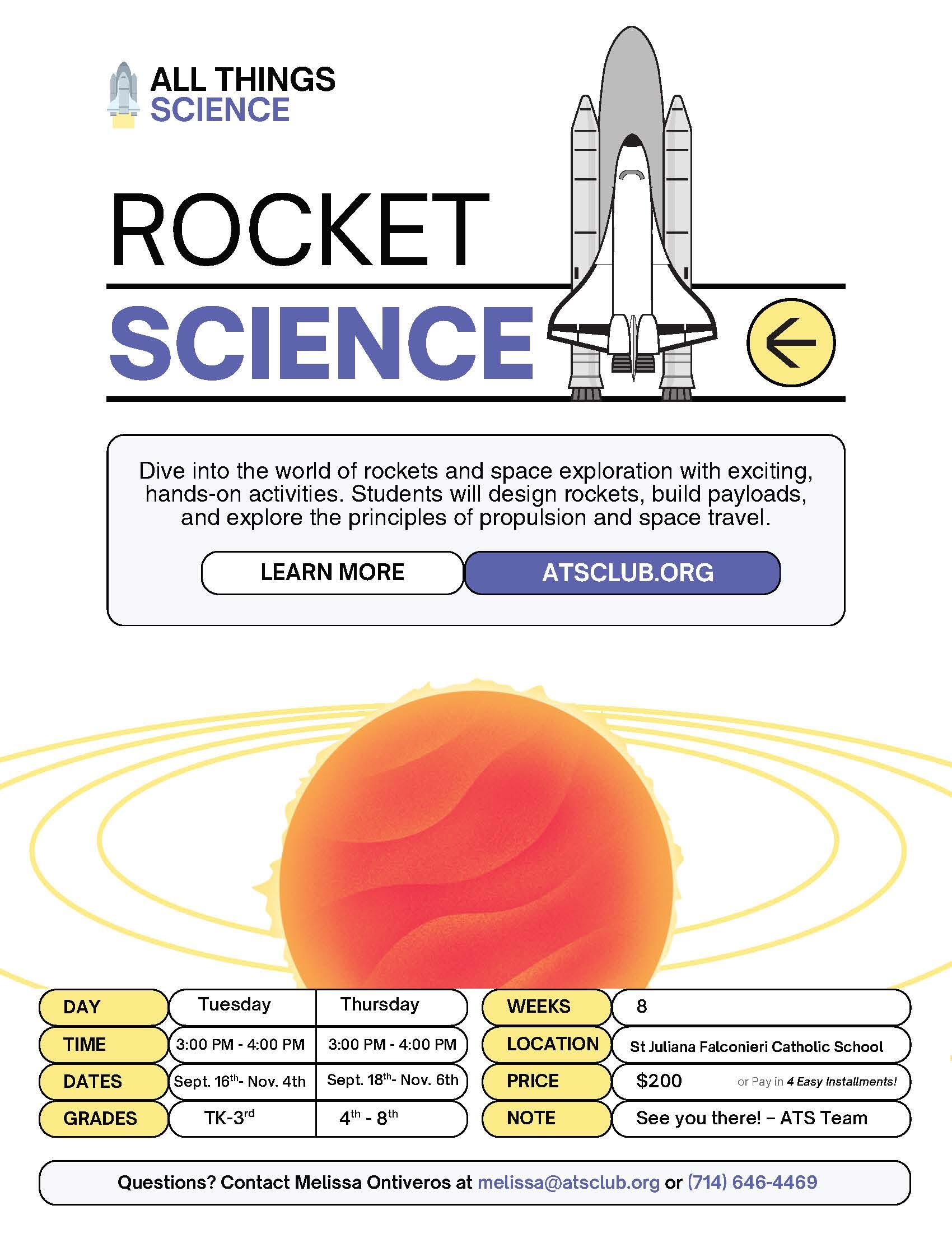 Campaign cover image for All Things Science: Rocket Science Afterschool program