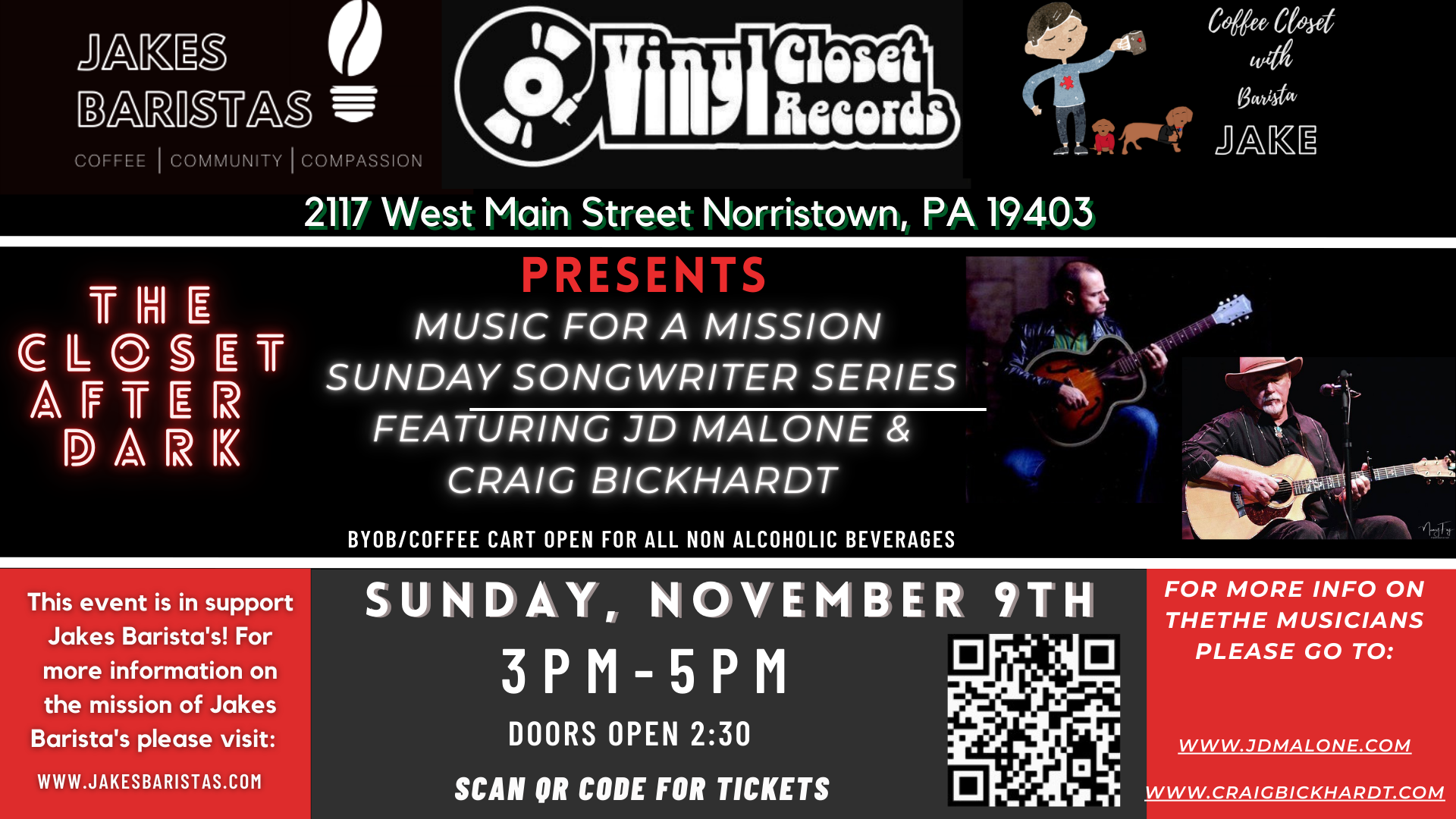 Campaign cover image for Vinyl Closet Records and Jakes Baristas Presents -Music for a Mission