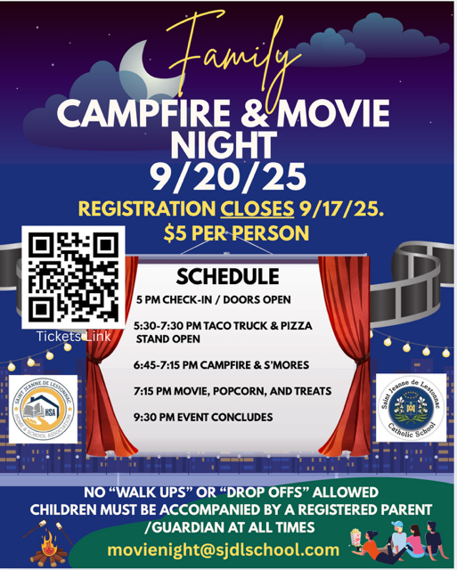Campaign cover image for 2025 SJDL Movie/Campfire Night