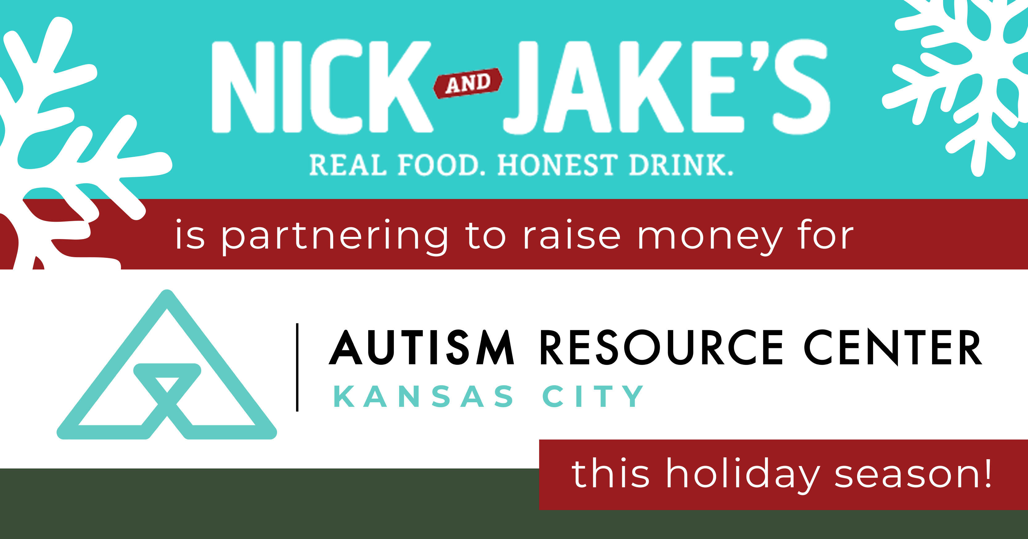 Campaign cover image for Cheers to Giving: Nick & Jakes is partnering with Autism Resource Center this Holiday Season
