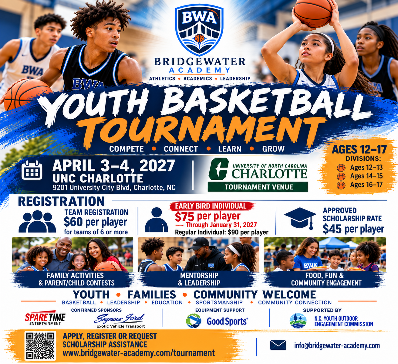 Campaign cover image for Bridgewater Academy Youth Basketball Tournament 2027