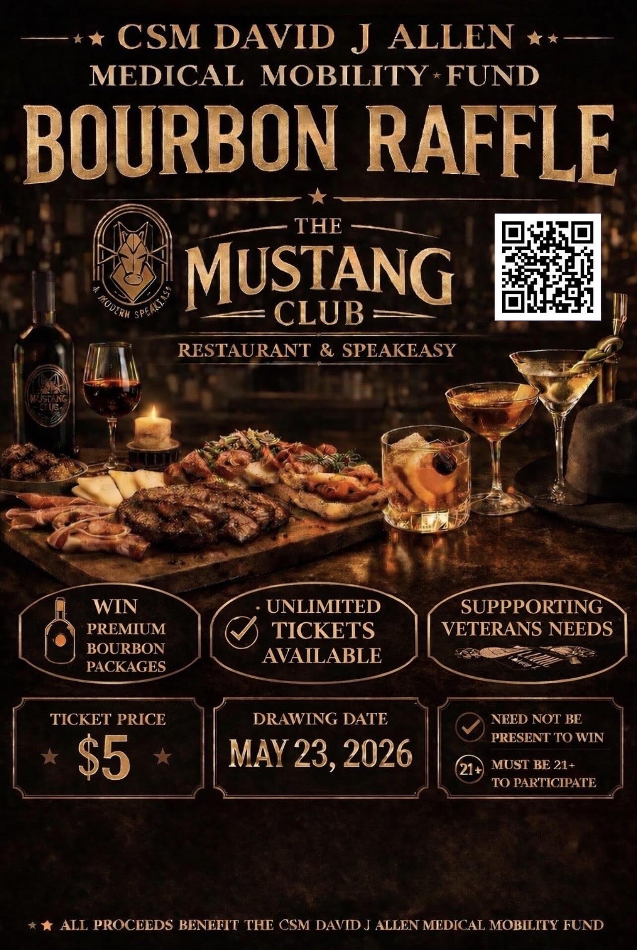 Campaign cover image for CSM David J Allen Medical Mobility Fund Bourbon Raffle, Special Temporary Alcoholic Beverage Auction License #114-TA-220084 , 5-1-2026 - 5-30-2026