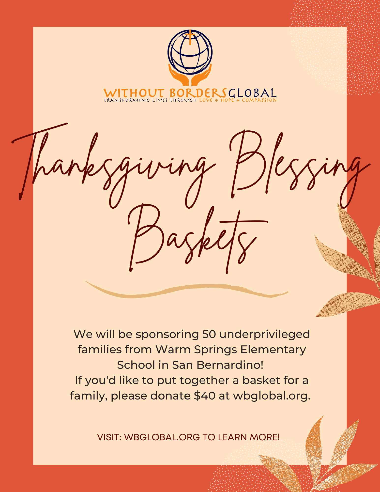 Campaign cover image for Thanksgiving Blessing Baskets