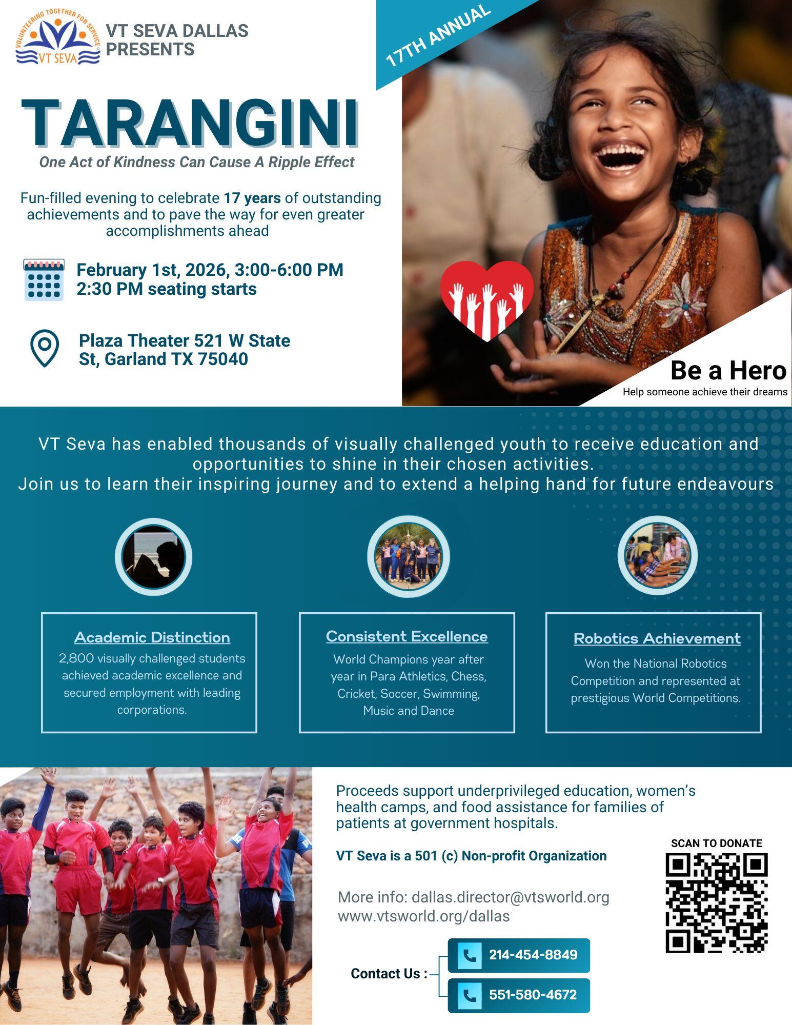 Campaign cover image for VT Seva Dallas Tarangini 2026