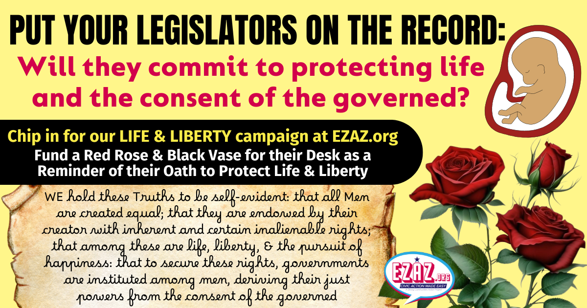 Campaign cover image for PUT YOUR LEGISLATORS ON THE RECORD FOR LIFE & LIBERTY: