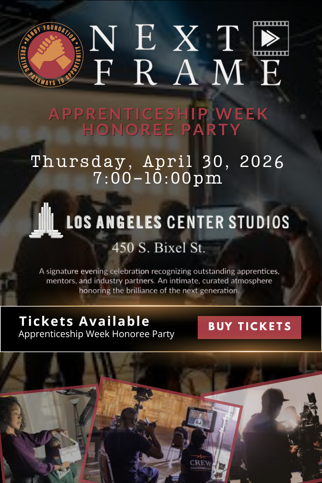 Campaign cover image for Next Frame Apprenticeship Week Honoree Party
