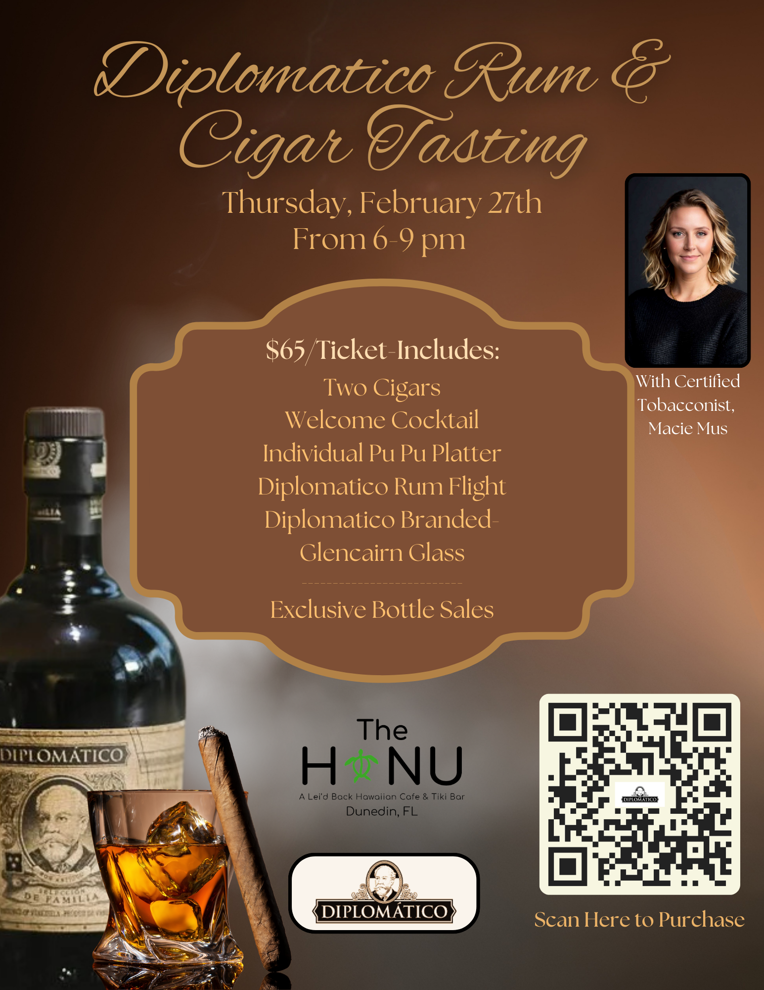 Campaign cover image for Diplomatico Rum & Cigar Tasting at The Honu