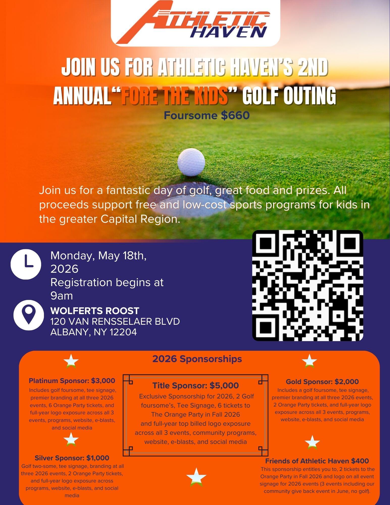 Campaign cover image for The 2nd Annual "Fore the Kids" Golf Tournament to Benefit Athletic Haven's Programs