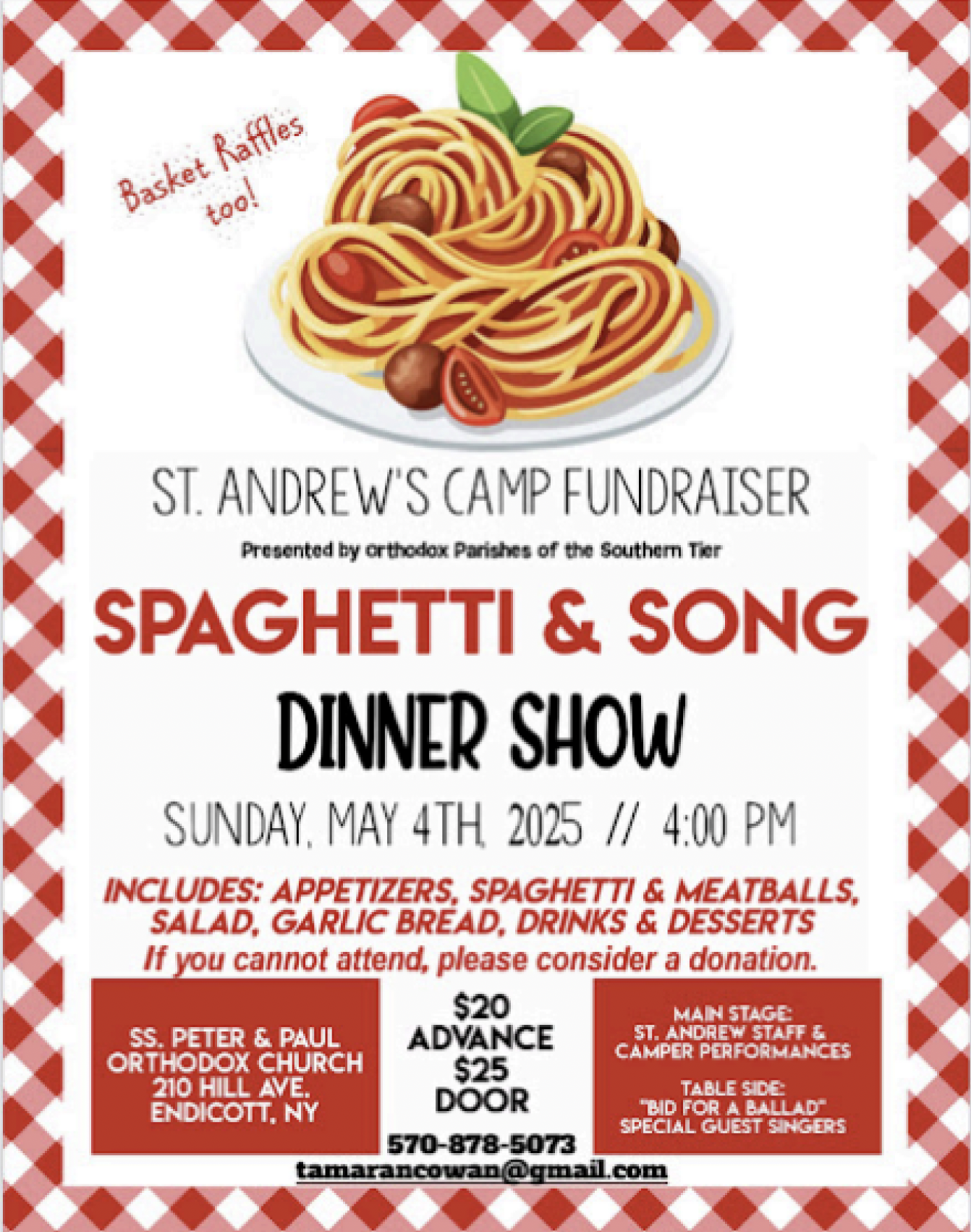 Campaign cover image for 2025 Spaghetti and Song Dinner Show