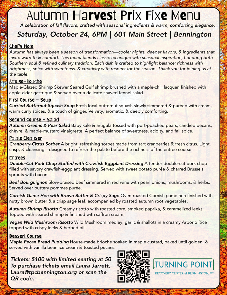 Campaign cover image for Autumn Harvest Benefit Dinner