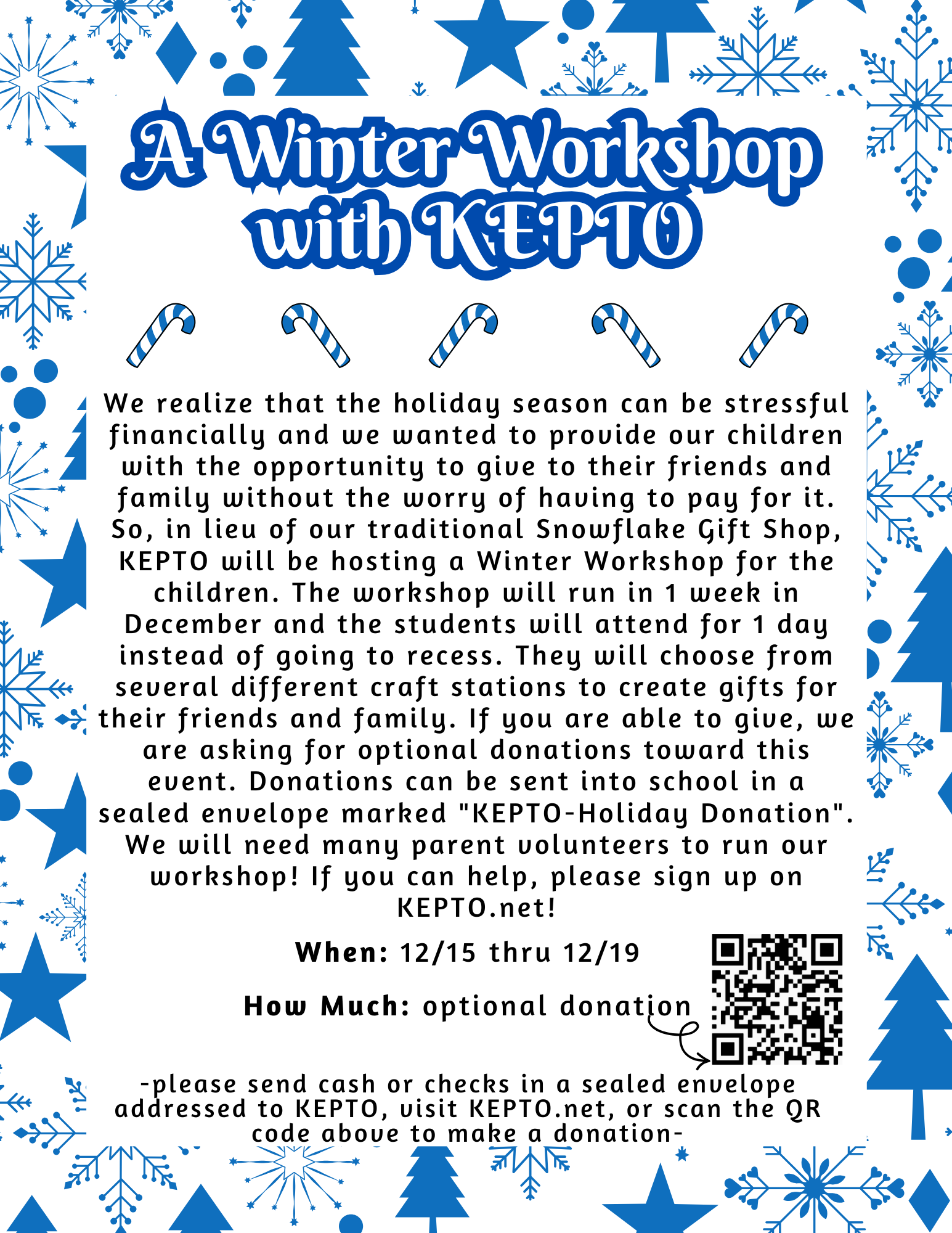 Campaign cover image for Winter Workshop Donation