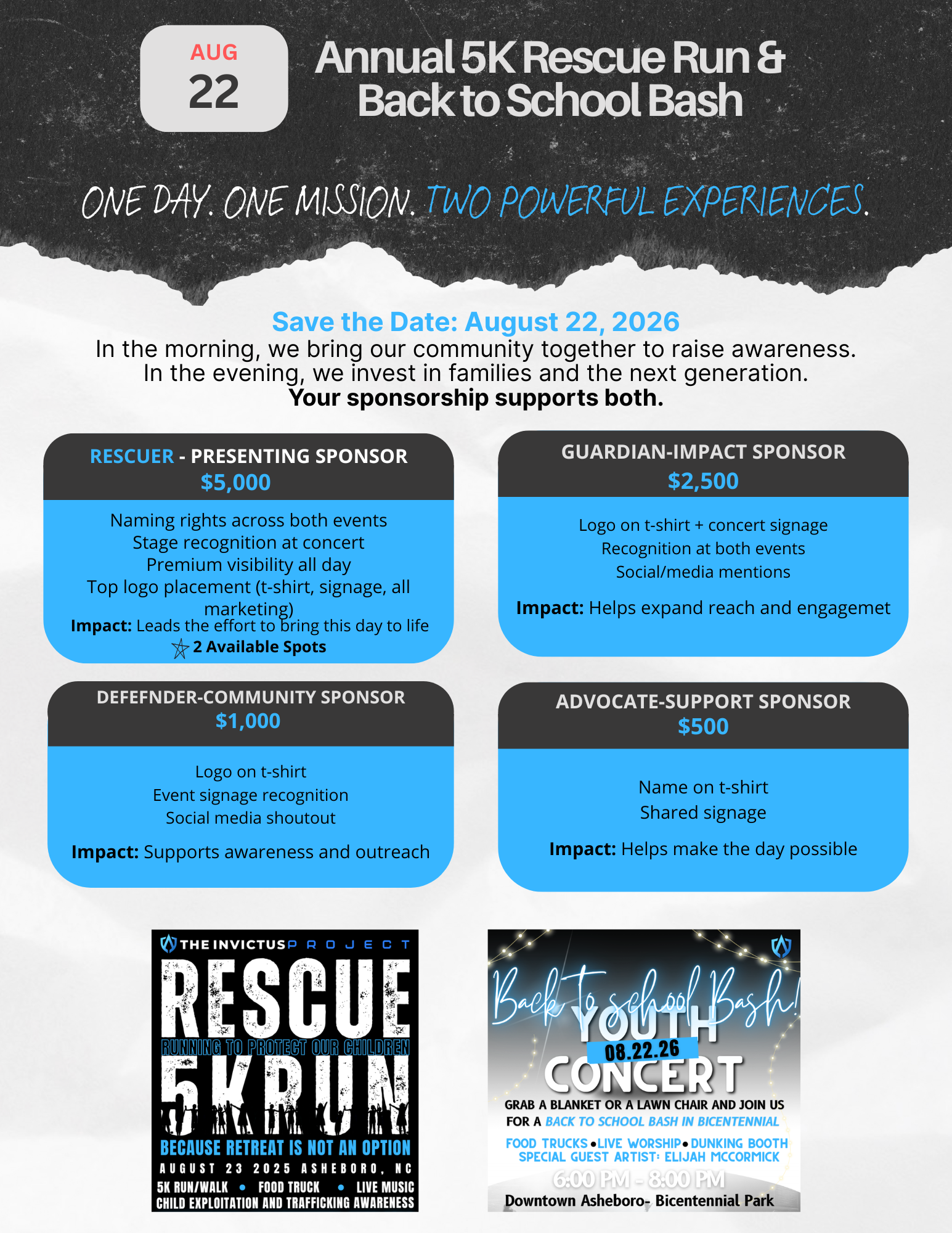 Campaign cover image for 2026 Rescue Run/Back to School Bash Sponsorship