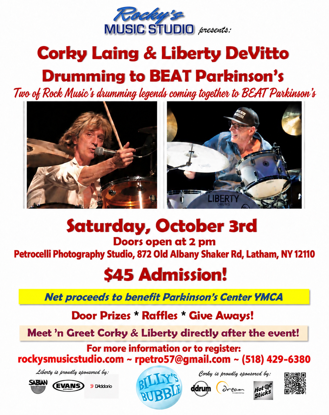 Campaign cover image for Corky Laing and Liberty DeVitto: Drumming to BEAT Parkinson's