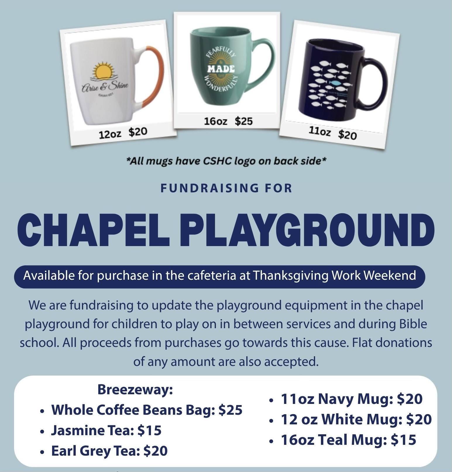 Campaign cover image for Coffee, Tea & Mug Sale For New Chapel Playground Fundraiser