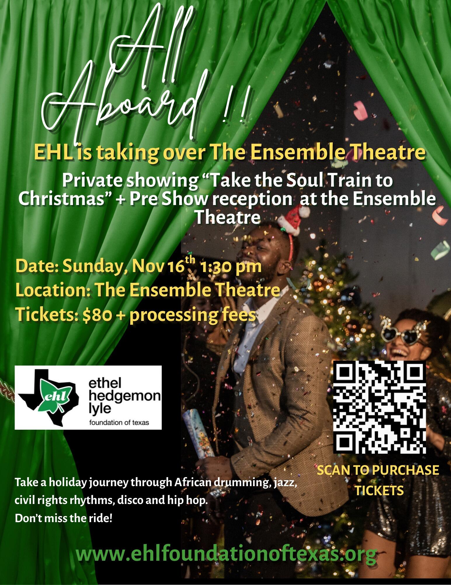 Campaign cover image for All Aboard the Soul Train: EHL Holiday Experience at The Ensemble Theatre