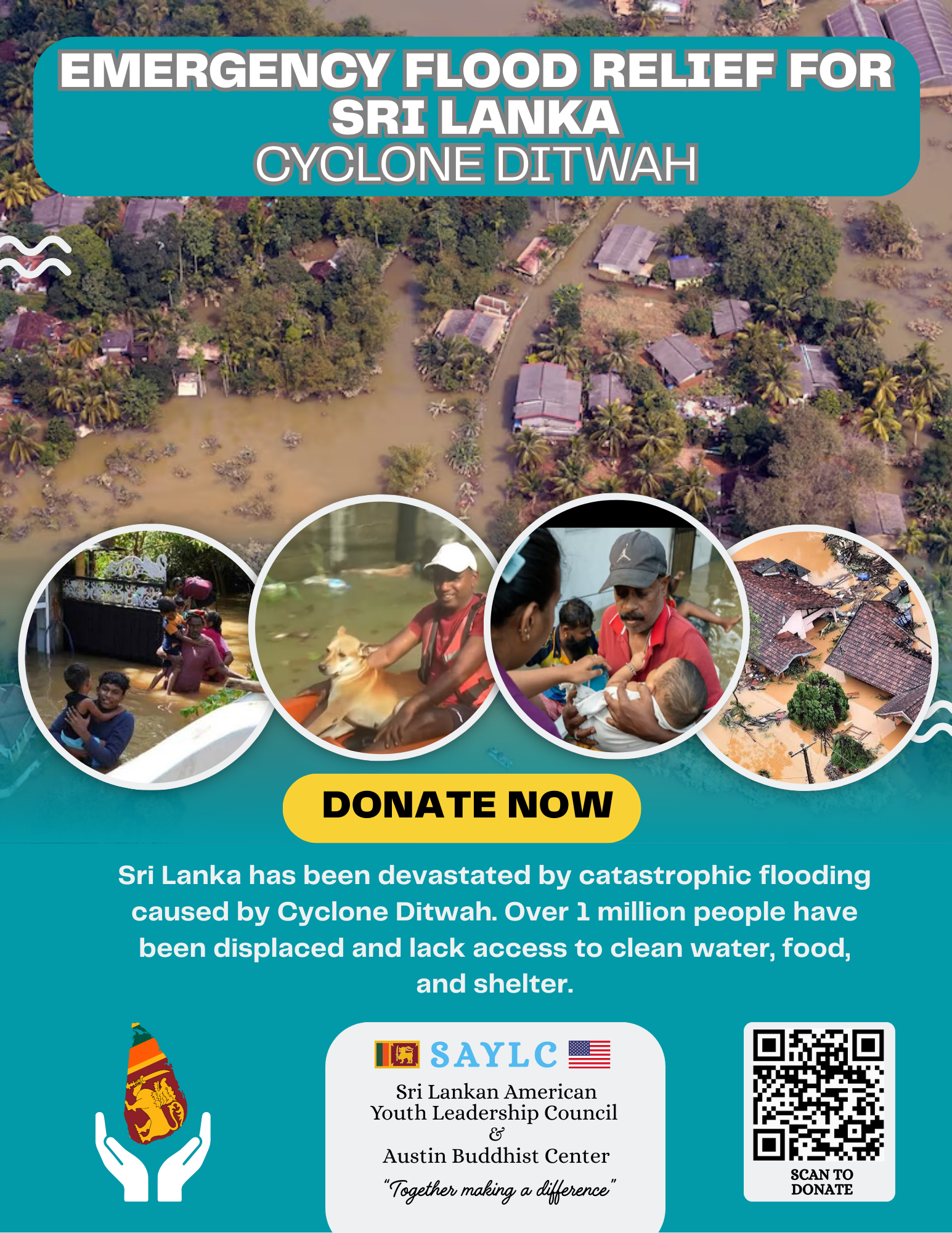Campaign cover image for Cyclone Ditwah Emergency Flood Relief for Sri Lanka