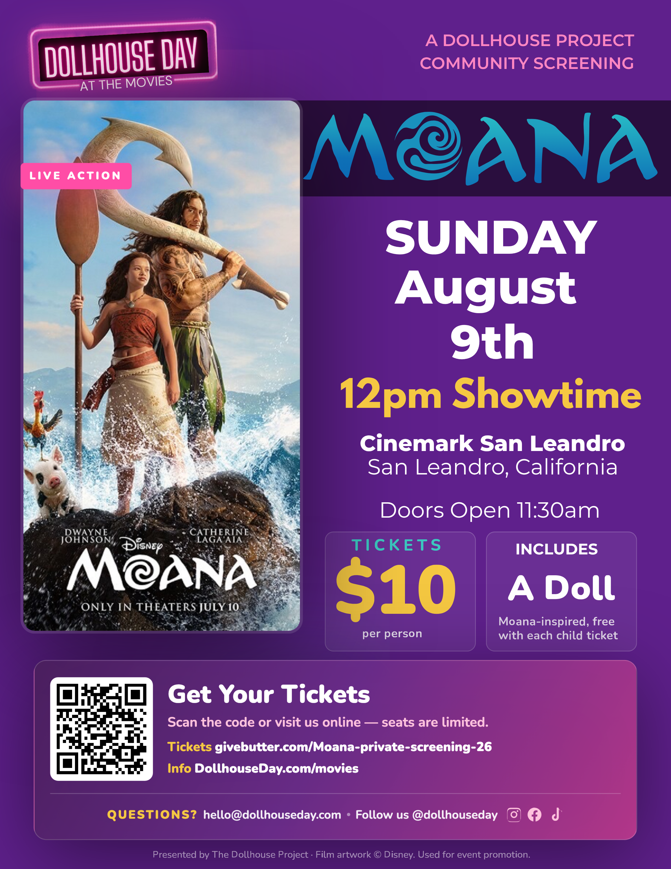 Campaign cover image for Moana Private Movie Screening