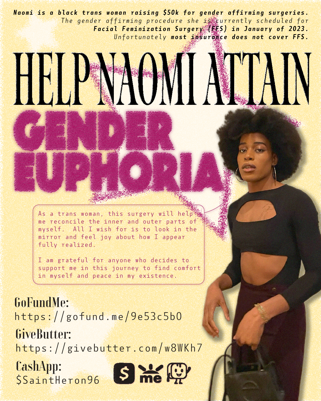Campaign cover image for Help Naomi Achieve Gender Euphoria