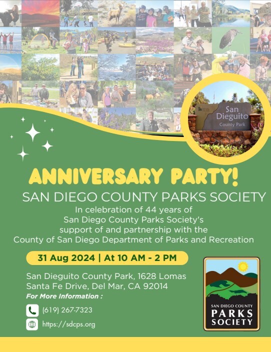 Campaign cover image for San Diego County Parks Society Anniversary Celebration