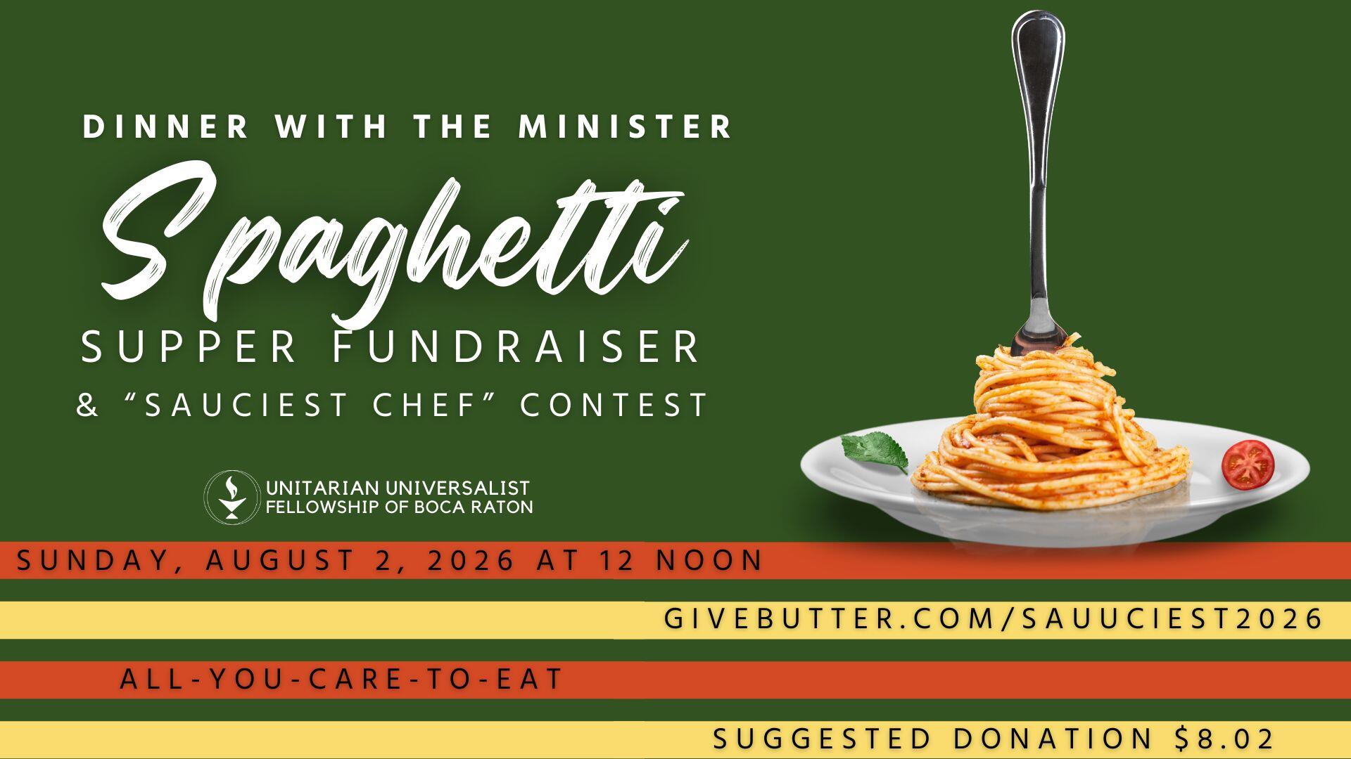 Campaign cover image for "Dinner with the Minister" Spaghetti Supper Fundraiser