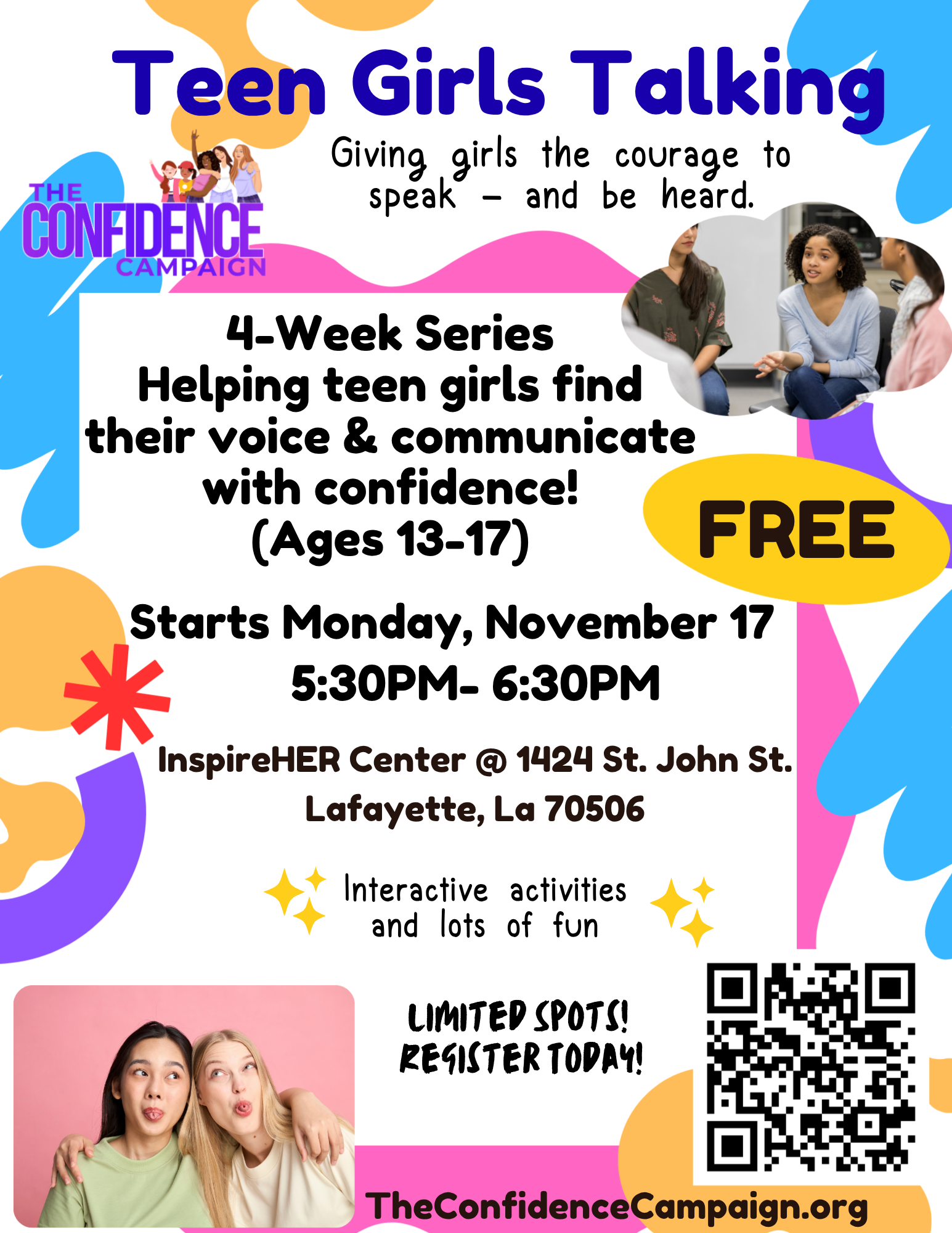 Campaign cover image for Teen Girls Talking hosted by The Confidence Campaign