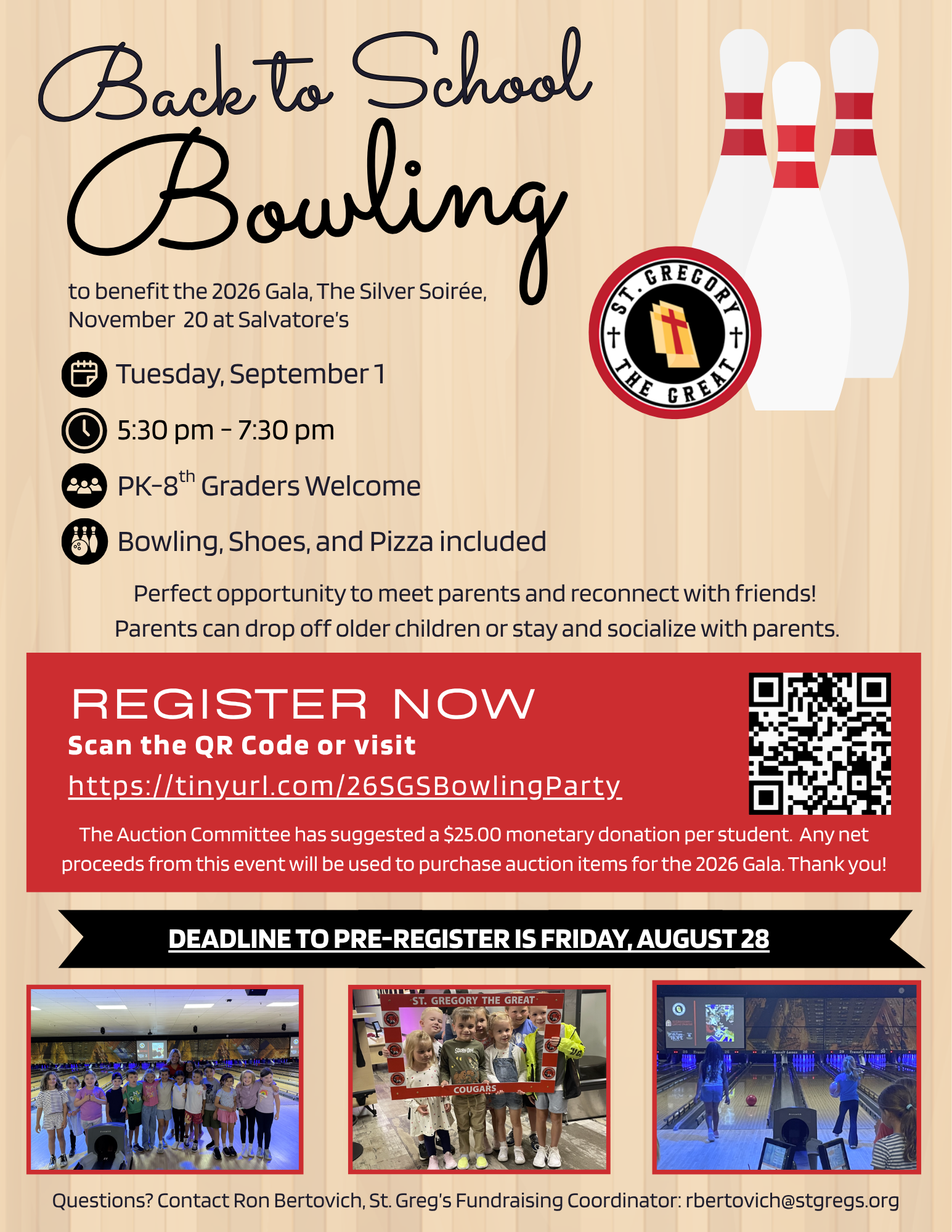 Campaign cover image for 26 SGS Back-to-School Bowling Registration Pre-Pay