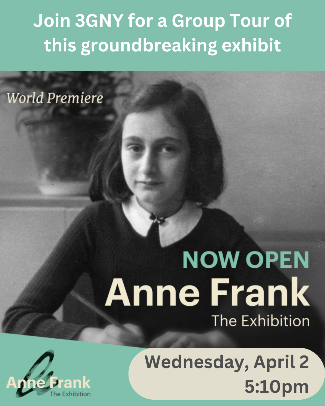 Campaign cover image for Anne Frank The Exhibition - 3GNY Group Tour