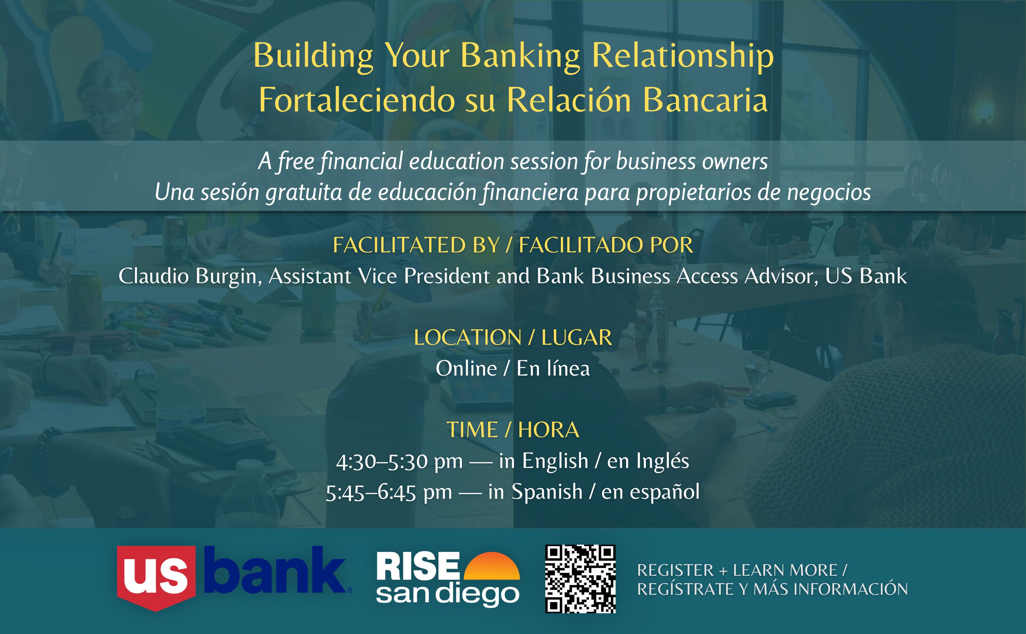 Campaign cover image for RISE-US Bank Financial Education Sessions: Building Your Banking Relationship / Fortaleciendo su Relación Bancaria