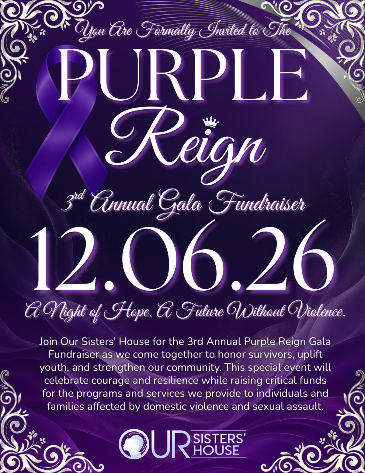 Campaign cover image for Purple Reign: Our Sisters’ House 3rd Annual Gala Fundraiser