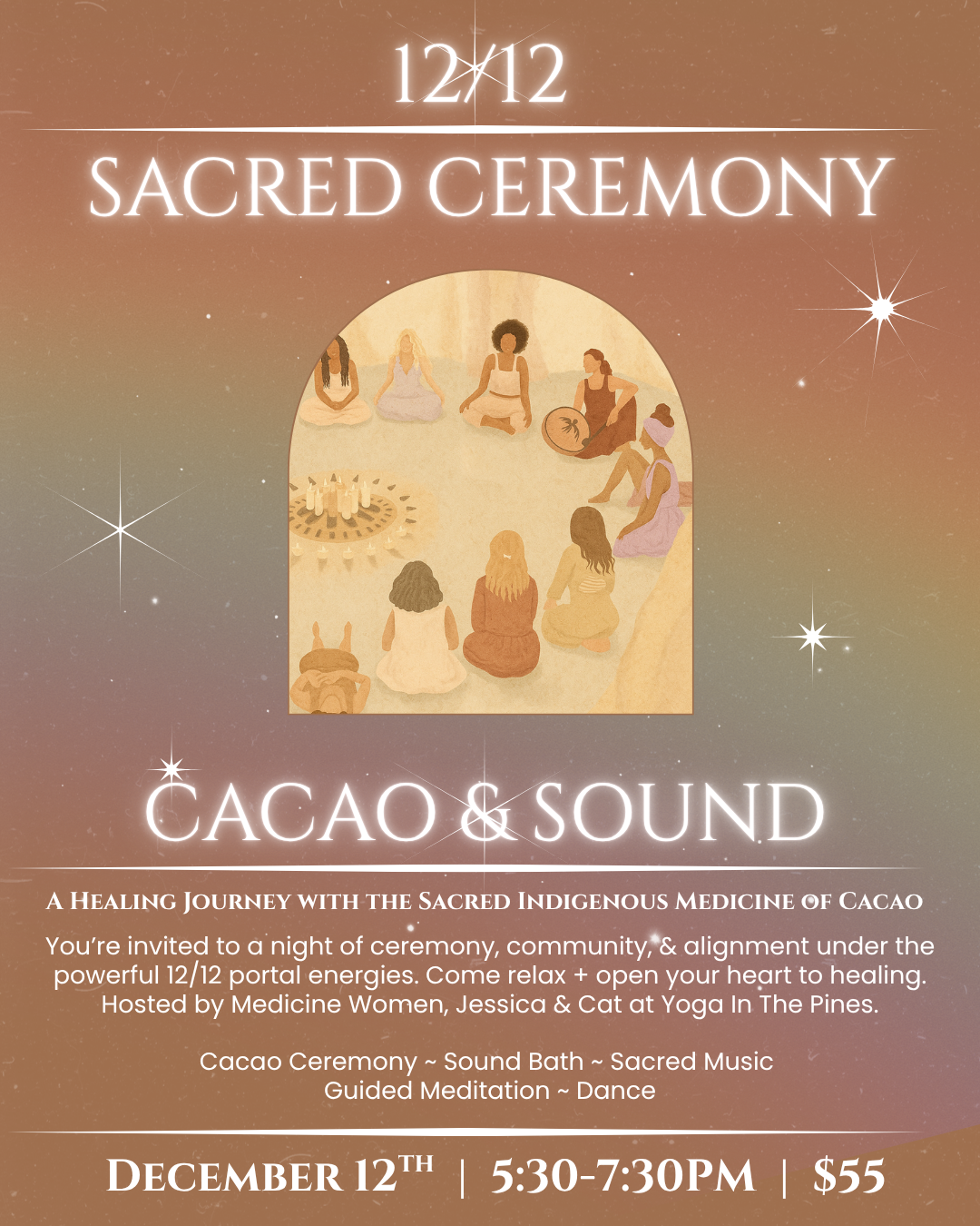 Campaign cover image for ✨ 12/12 SACRED CACAO + SOUND CEREMONY ✨
