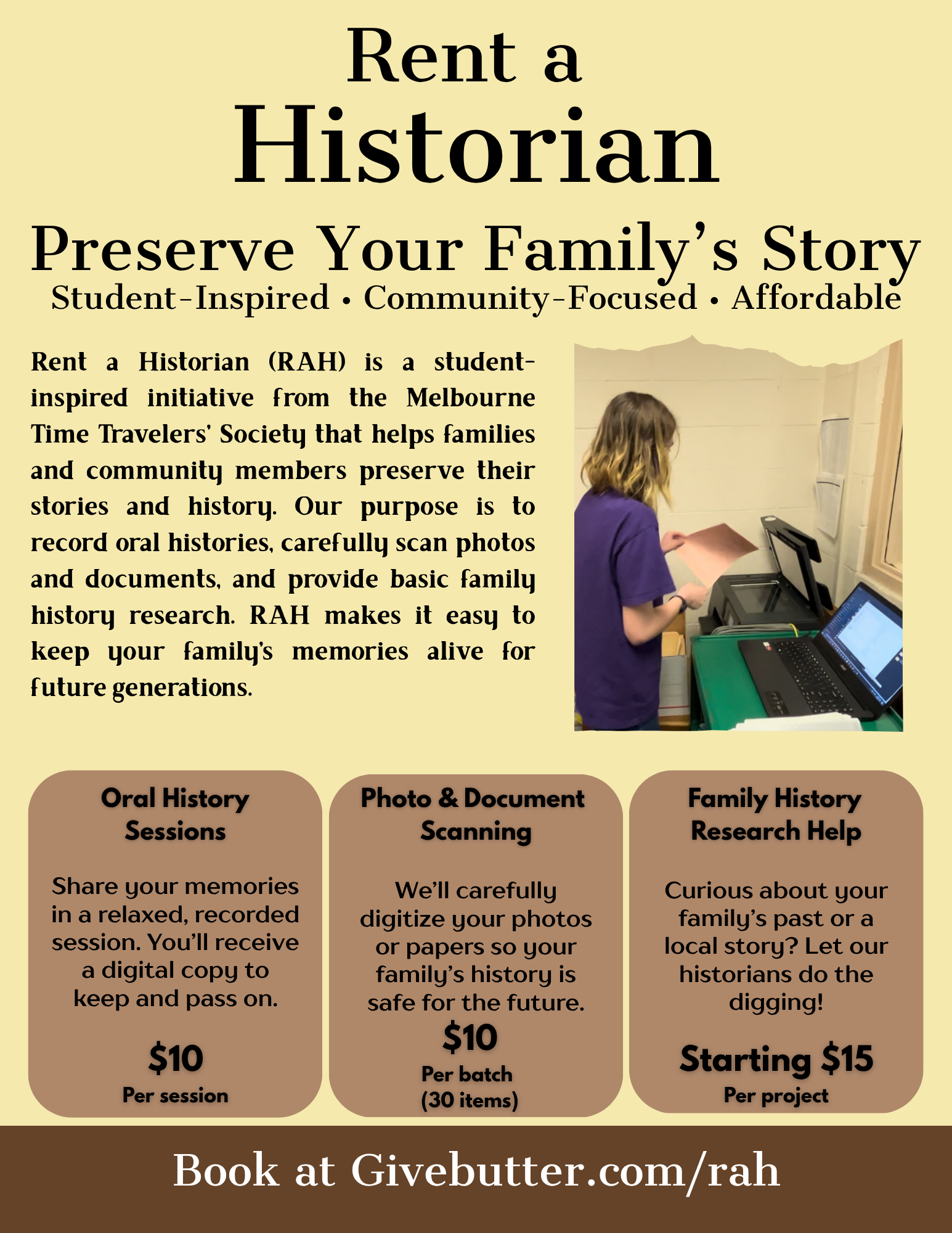 Campaign cover image for Rent a Historian