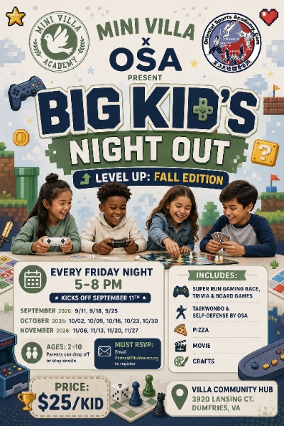 Campaign cover image for Mini Villa x OSA | Big Kid’s Night Out: Level Up! Fall Edition