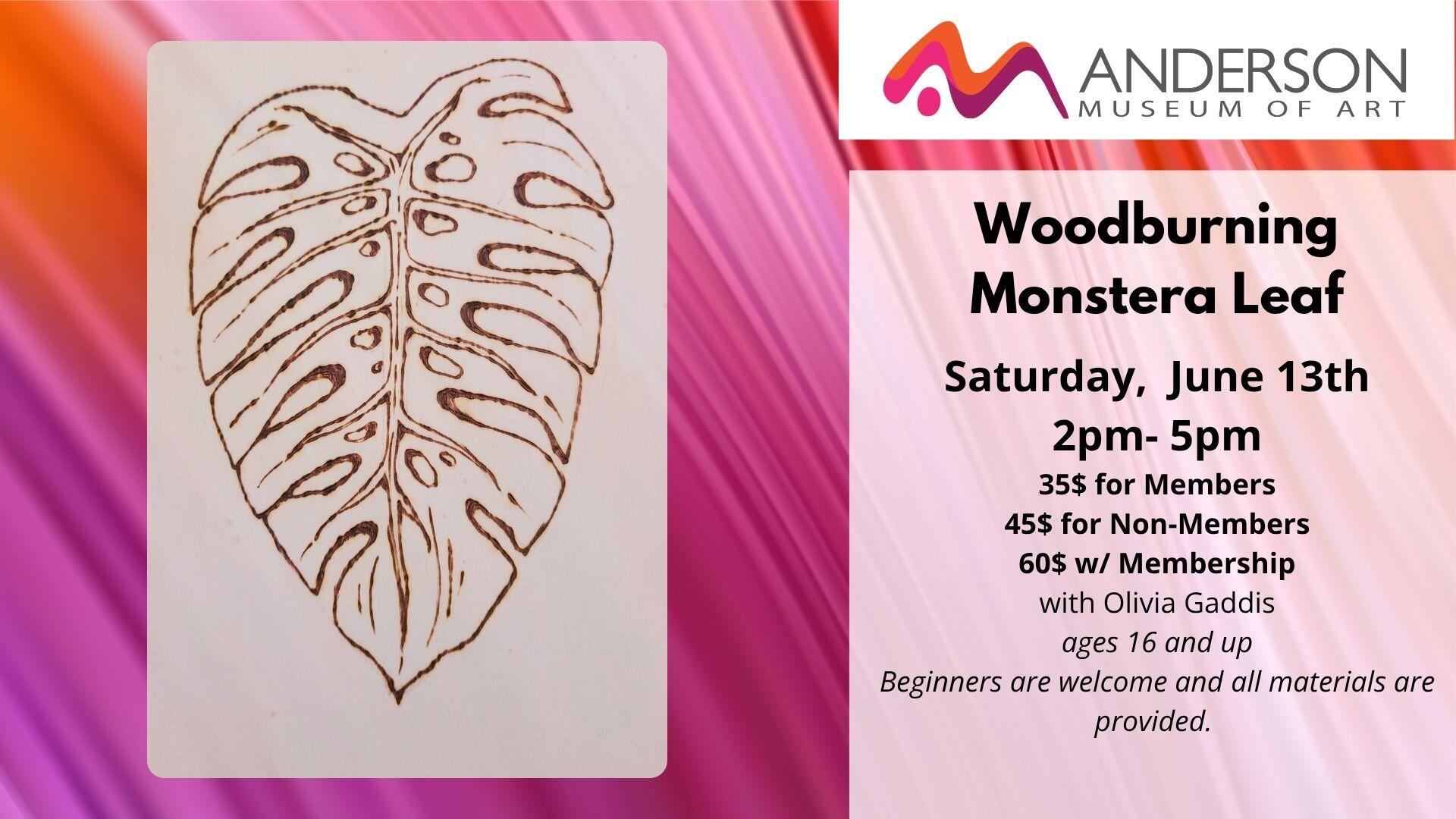 Campaign cover image for Woodburning Monstera Leaf