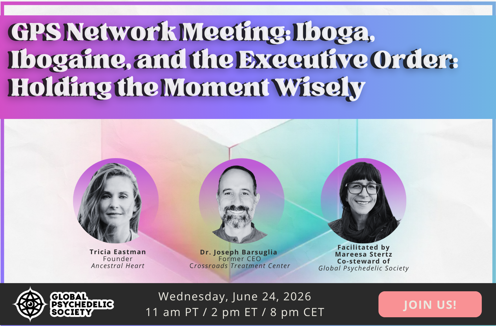 Campaign cover image for GPS Network Meeting: Iboga, Ibogaine, and the Executive Order: Holding the Moment Wisely