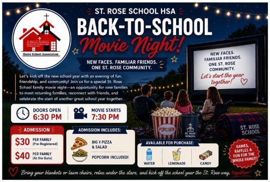 Campaign cover for St. Rose School Back-To-School Movie Night