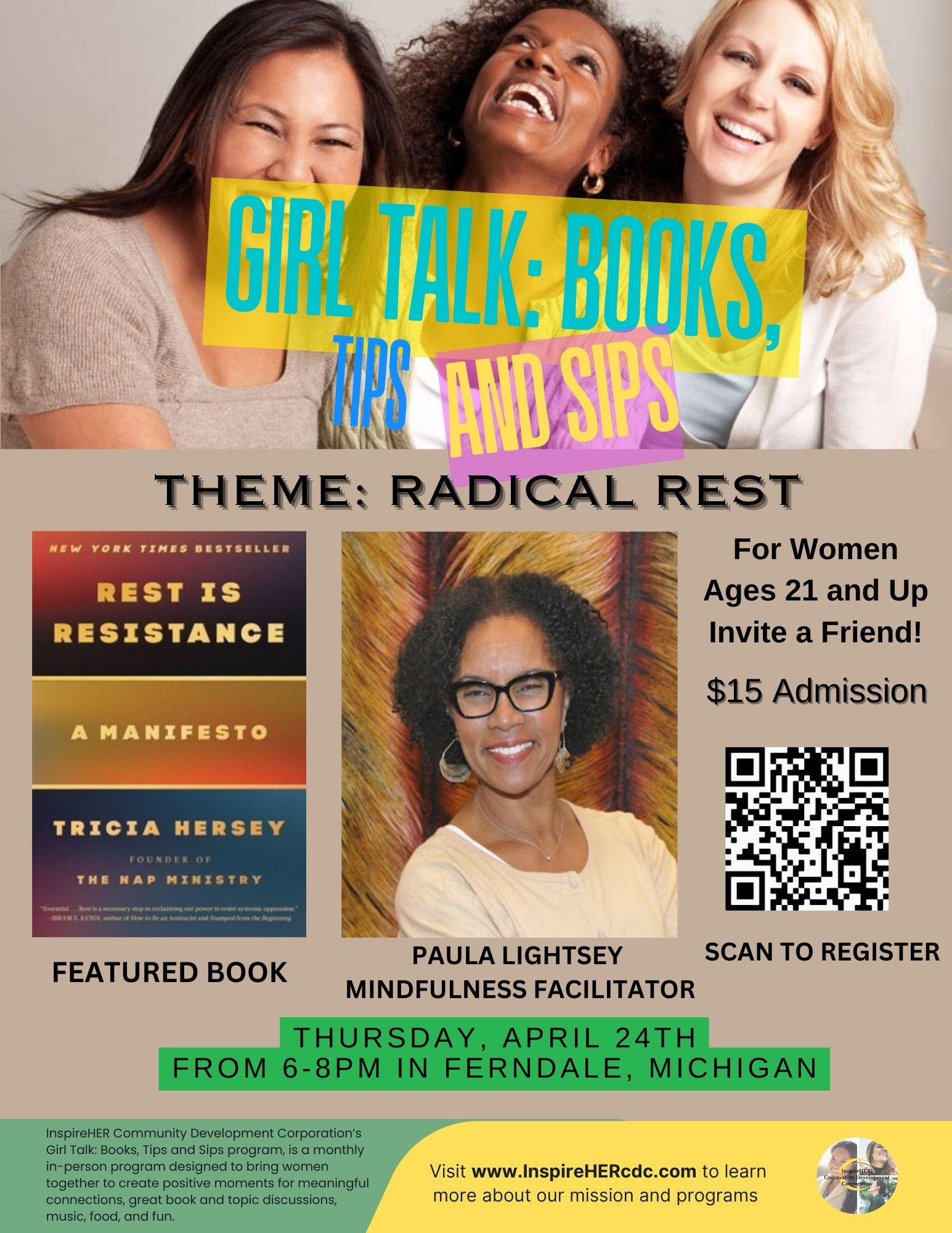 Campaign cover image for Girl Talk: Books Tips and Sips Program - Rest